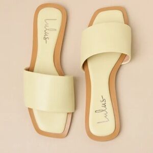 Lulus Brenner Green Tea Flat Square-toe Slide Sandals - Size 8